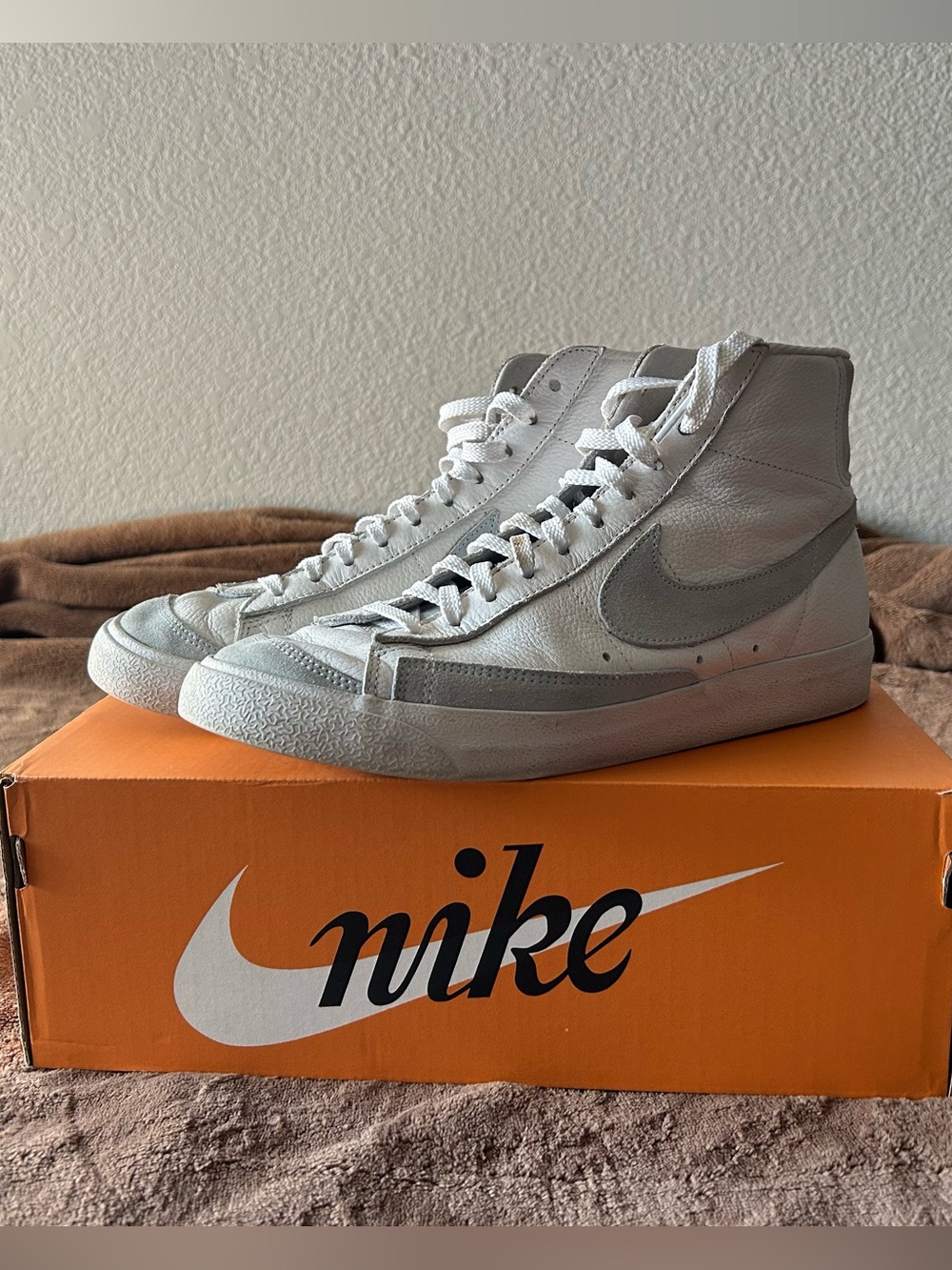 Nike Blazer Mid Vintage Leather - White/Light Blue
